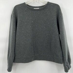 & Other Stories crystals grey scoop neck sweater pullover long sleeve S